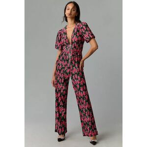 Anthropologie WAYF Floral Tie-Front Jumpsuit